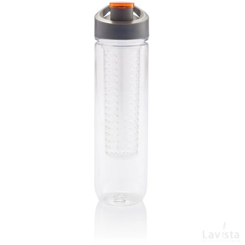 Waterfles met infuser oranje