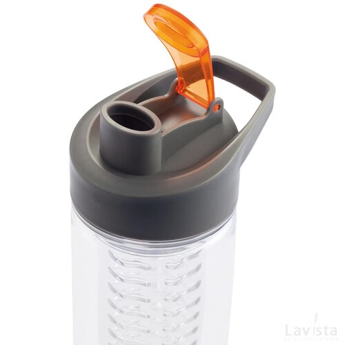 Waterfles met infuser oranje
