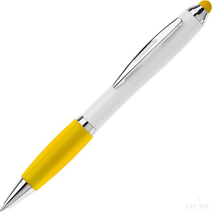 Balpen Hawaï stylus hardcolour wit / geel