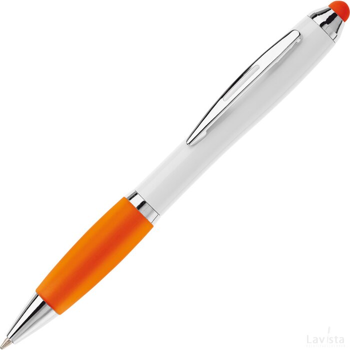 Balpen Hawaï stylus hardcolour wit / oranje