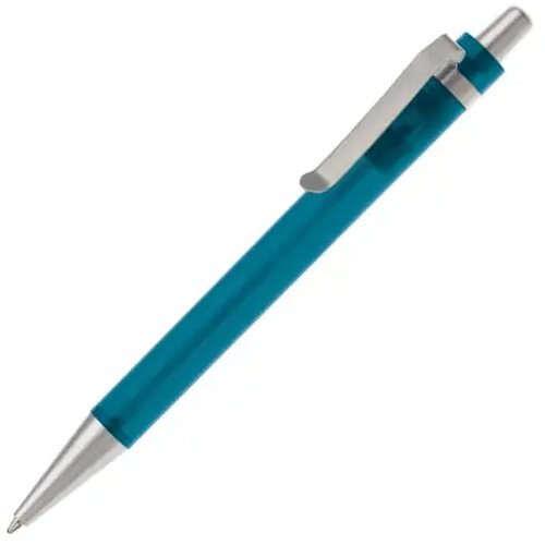 Balpen Antarctica metalen clip frosted licht blauw