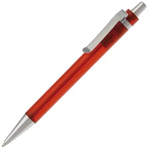 Balpen Antarctica metalen clip frosted rood