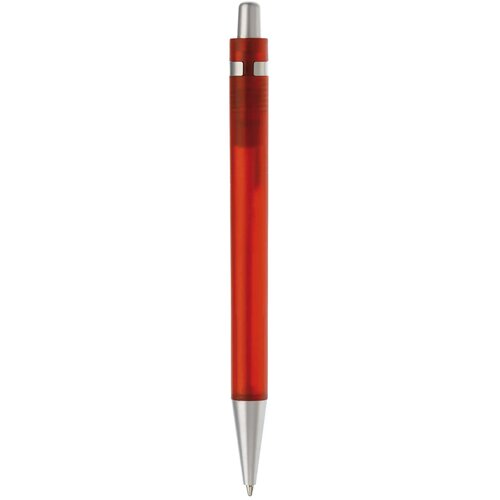 Balpen Antarctica metalen clip frosted rood