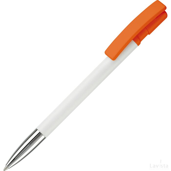Balpen Nash metal tip hardcolour wit / oranje