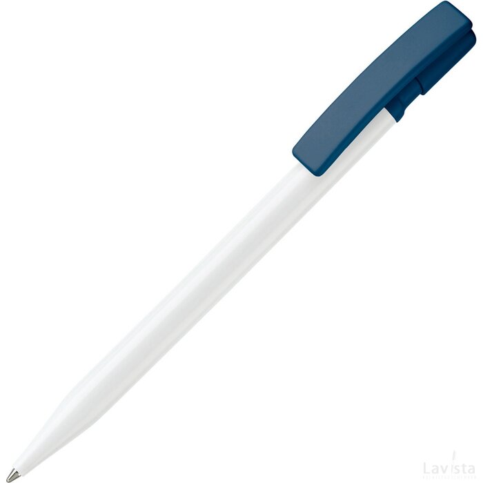 Balpen Nash hardcolour wit / donker blauw