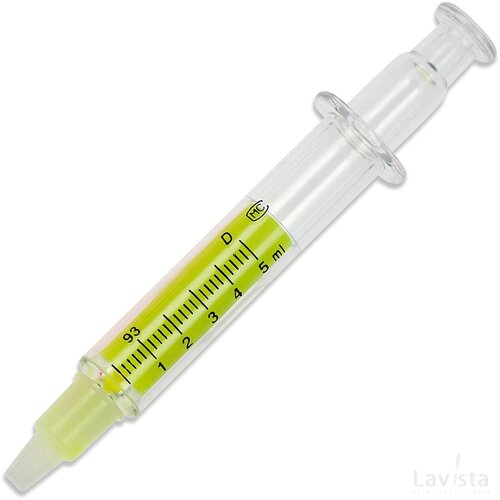 Markeerstift spuit transparant geel
