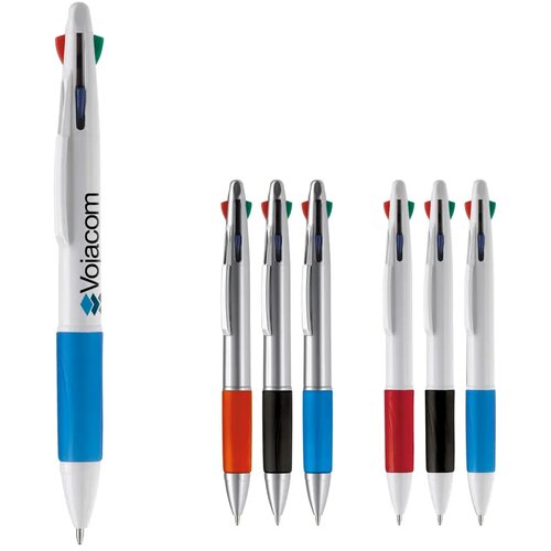 4-Kleuren Balpen Hardcolour Wit