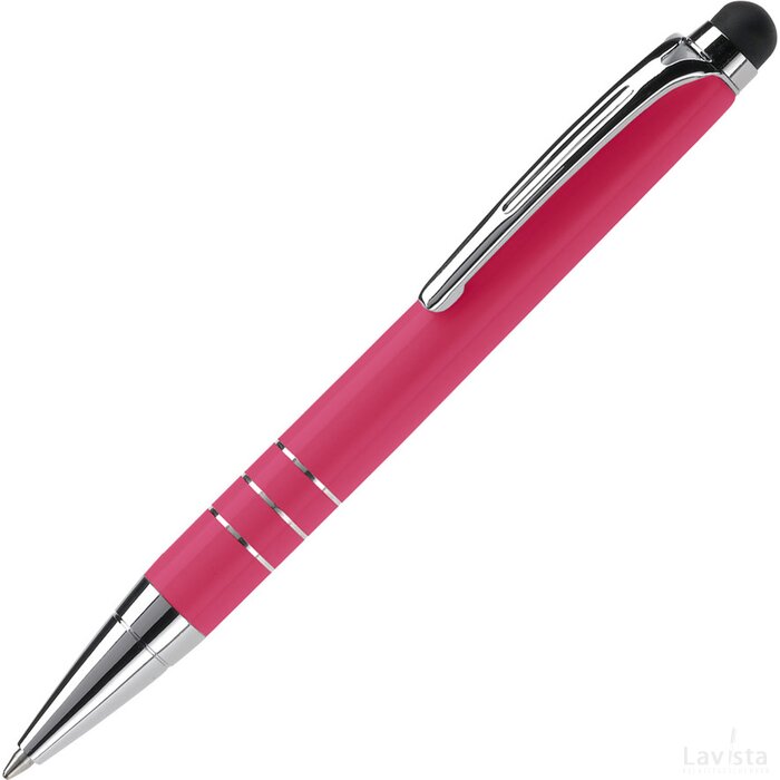 Balpen stylus metaal donker roze