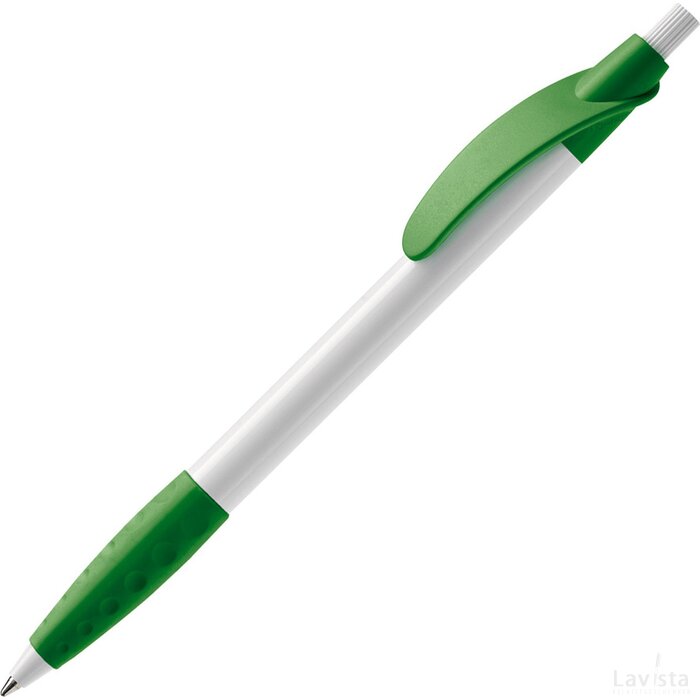 Balpen Cosmo grip hardcolour wit / groen