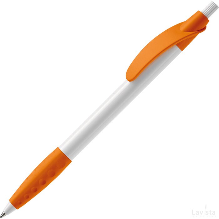 Balpen Cosmo grip hardcolour wit / oranje