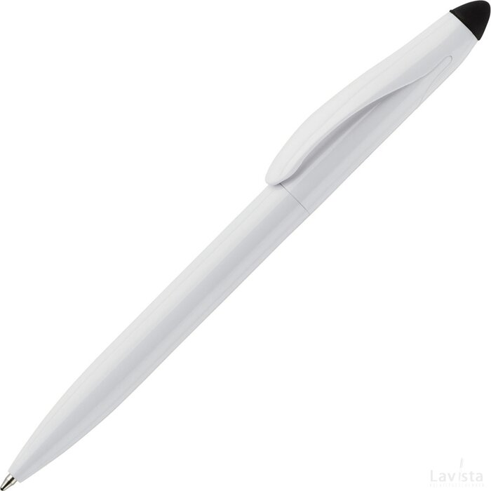 Balpen Touchy stylus hardcolour wit / zwart