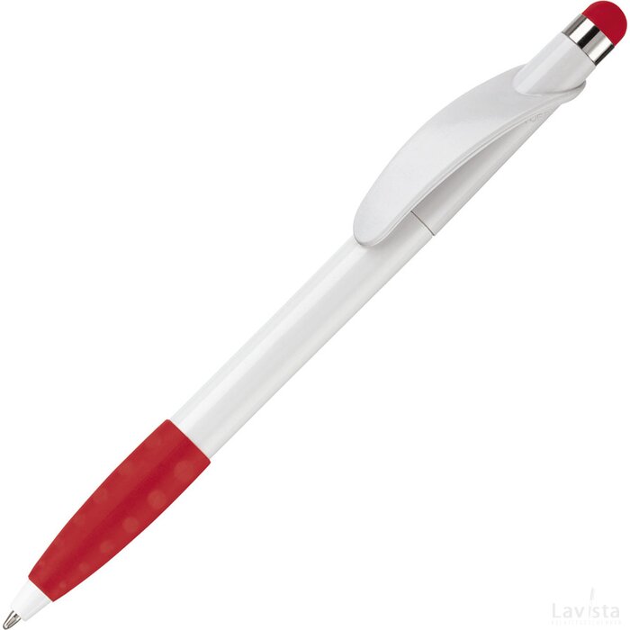 Balpen Cosmo stylus hardcolour wit / rood