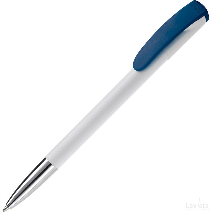 Balpen Deniro metal tip hardcolour wit / donker blauw