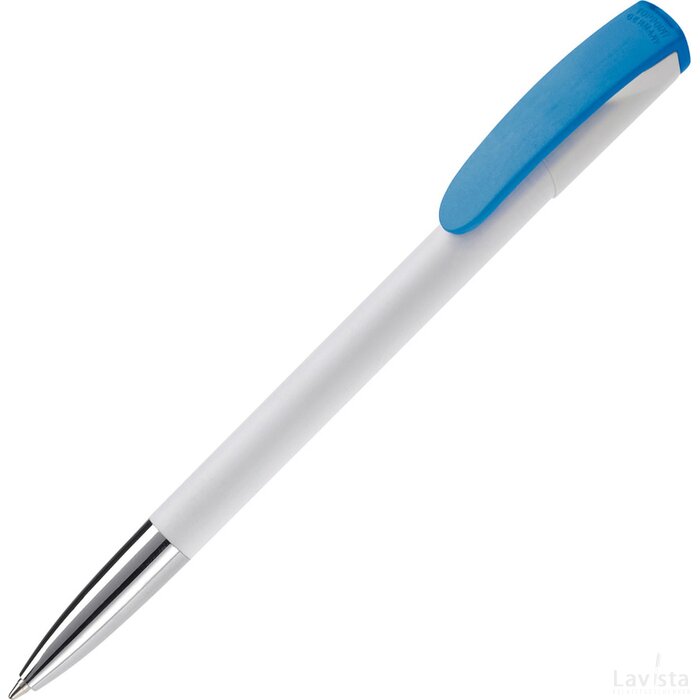 Balpen Deniro metal tip hardcolour wit / licht blauw