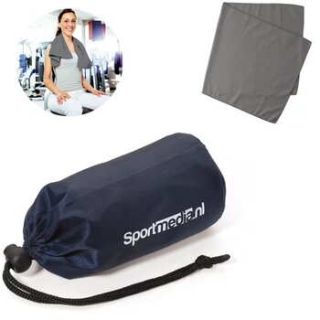 Fitness handdoek in zakje Blauw