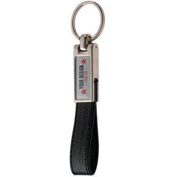 Sleutelhanger met leren bandje Zwart Sleutelhanger met leren bandje Zwart