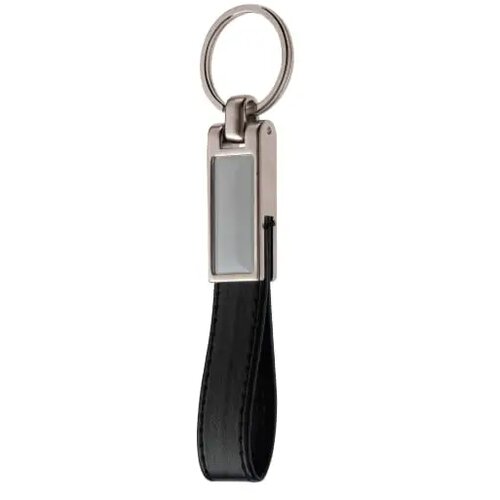 Sleutelhanger met leren bandje Zwart