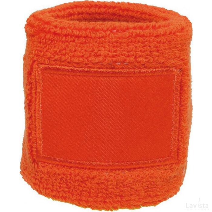 Polsband 6cm Met Label Oranje