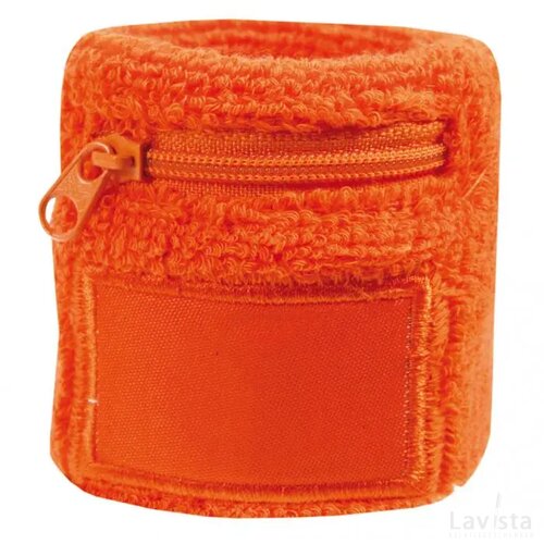 Polsbandje Met Rits 6cm Met Label Oranje