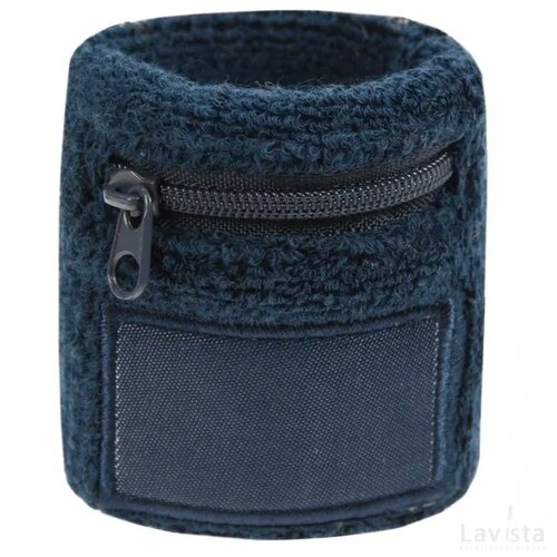 Polsbandje Met Rits 6cm Met Label Navy