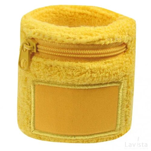 Polsbandje Met Rits 6cm Met Label Geel