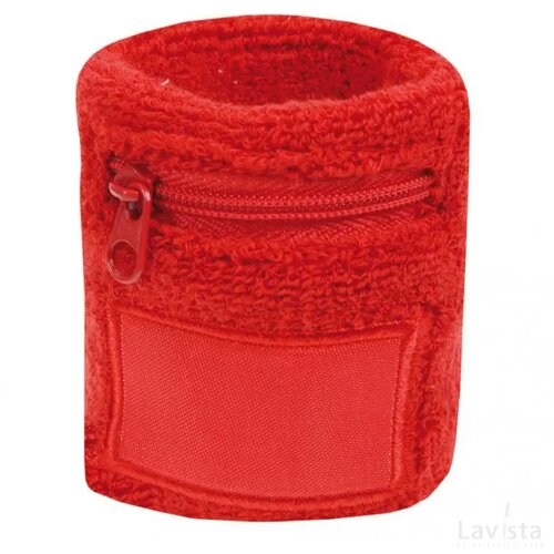 Polsbandje Met Rits 6cm Met Label Rood