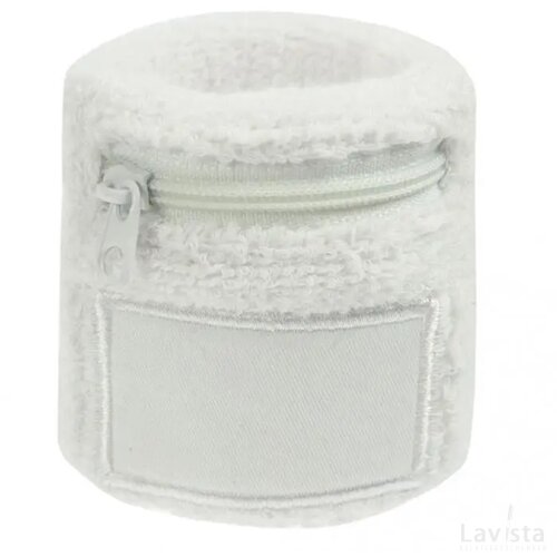 Polsbandje Met Rits 6cm Met Label Wit