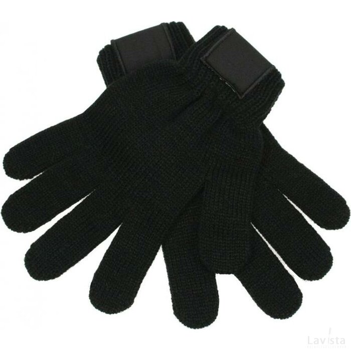 Retro Gebreide Handschoenen Met Label Zwart