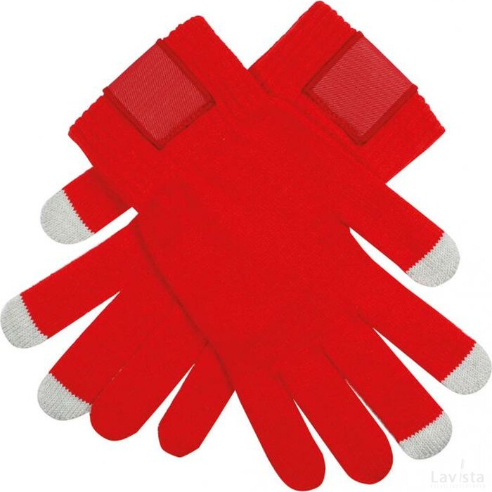 Touchscreen Handschoenen Met Label Rood
